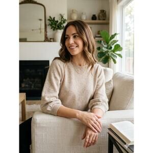 Autumn Cashmere Puff 3/4 Sleeve Crew Sweater Size XS